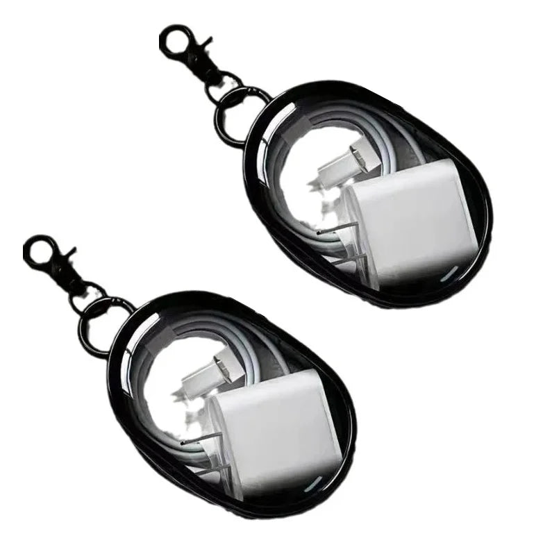 1/2Pcs Transparent Doll Storage Bag with Keychain Outdoor Display Organizer Box for Plush Dolls Earphone Case Accessories