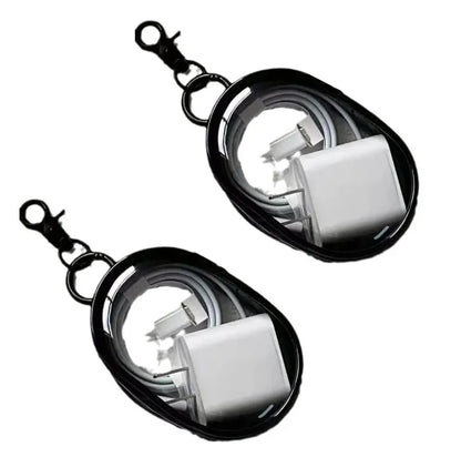 1/2Pcs Transparent Doll Storage Bag with Keychain Outdoor Display Organizer Box for Plush Dolls Earphone Case Accessories
