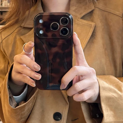Amber Retro Brown Imd Shockproof Phone Case For IPhone 17 16 15 14 12 11 13 Pro Max Plus Air Protector Back Cover