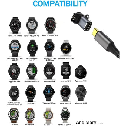 Typec/Micro To 4pin Charger Adapter Connector for Garmin Fenix 7/6/5/7X/6X/5X/ Venu 2 Plus Watch Charging Converter