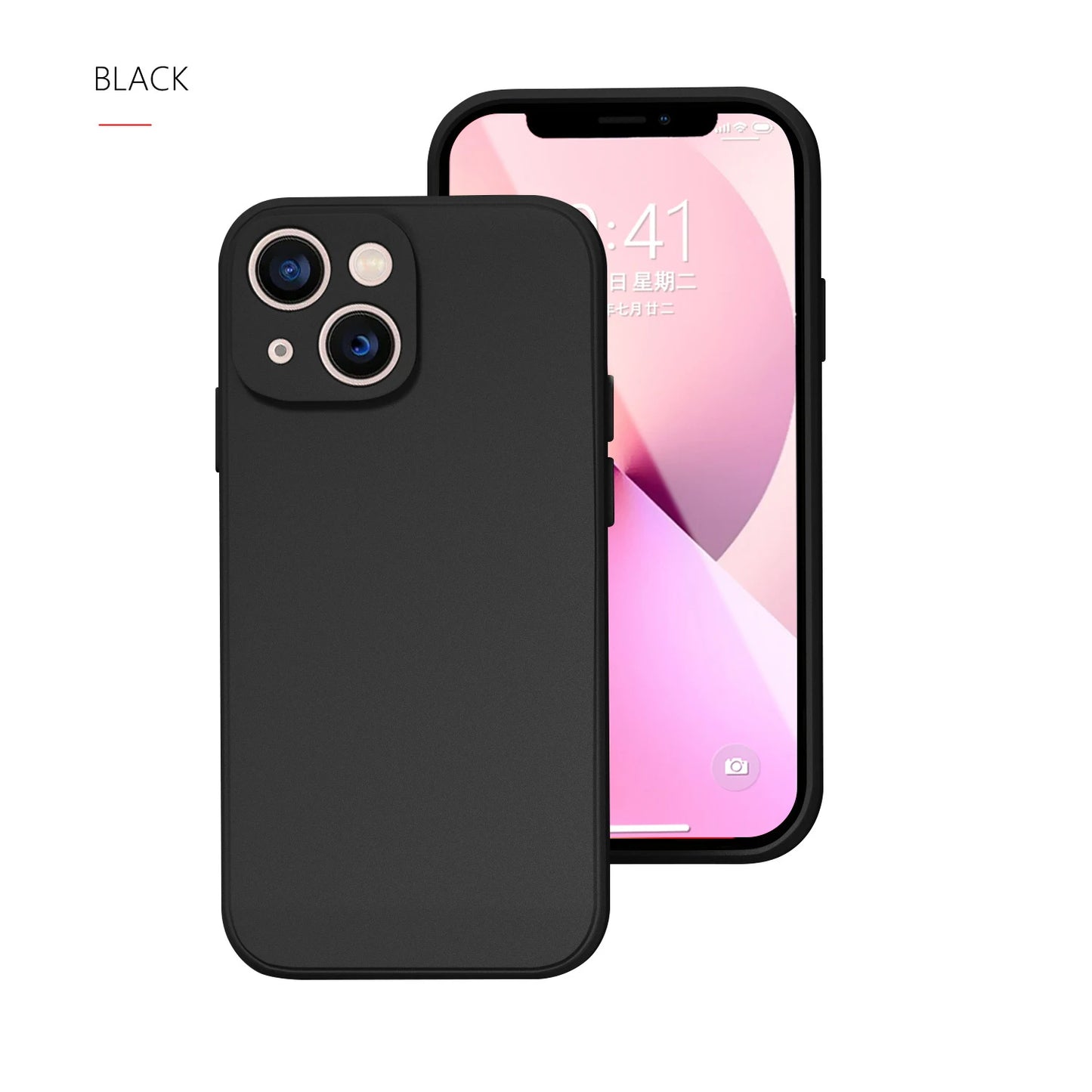Phone Case For Iphone 14 Plus 13 12 Mini 11 Pro Max Xs X Xr 7 8 Candy Color Original Liquid Silicone Soft Protector Back Cover