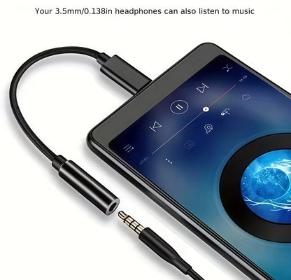 USBC to Aux Audio Dongle CableUSB-C to 3.5mm Headphone Jack Adapter 