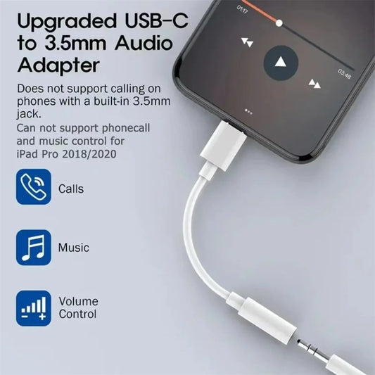Type C To 3.5mm Aux Adapter Headphone Connector Adapter for Huawei Mate 30 Xiaomi Phone PD To 3.5mm Earphone Jack Audio Cables
