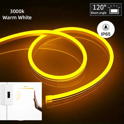 Neon LED Light Strip 5V USB Motion Sensor Dimmer Switch Flexible Waterproof Silicone Neon Sign Rope Tupe For Home Outdoor Decor