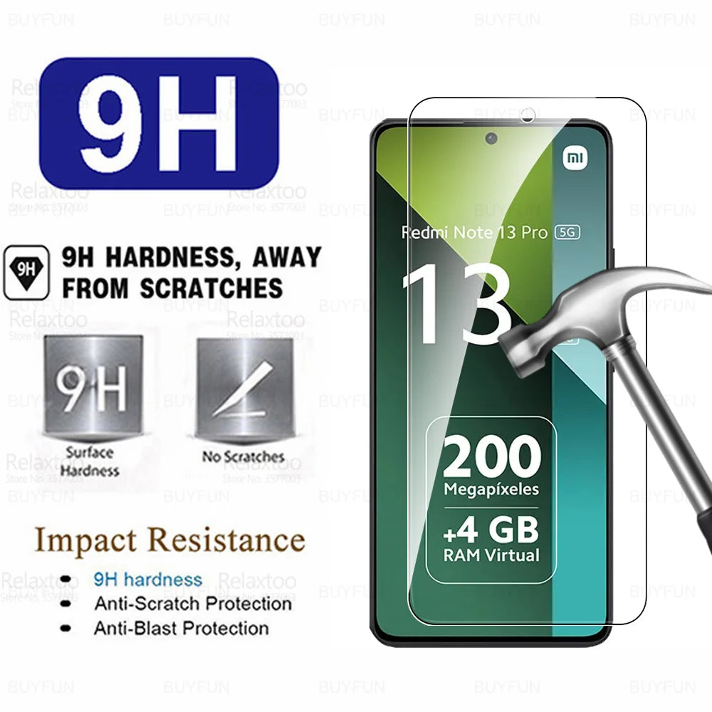 8 in 1 Tempered Glass For Redmi Note 13 15 Pro 5G Camera Glass Xiaomi Note13 14 Note14 13Pro 15Pro 4G HD Lens Screen Protector