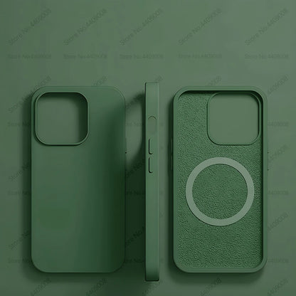For Magsafe Wireless Charging Cases For iPhone 15 11 14 13 12 Pro Max Plus Liquid Silicone Magnetic Soft Cover Phone Accessories