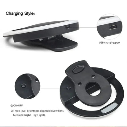LED Selfie Ring Light Mobile Phone Clip-On Lamp Portable USB Charge LED Selfie Light Ins Flash Light Photo Camera For Smartphone