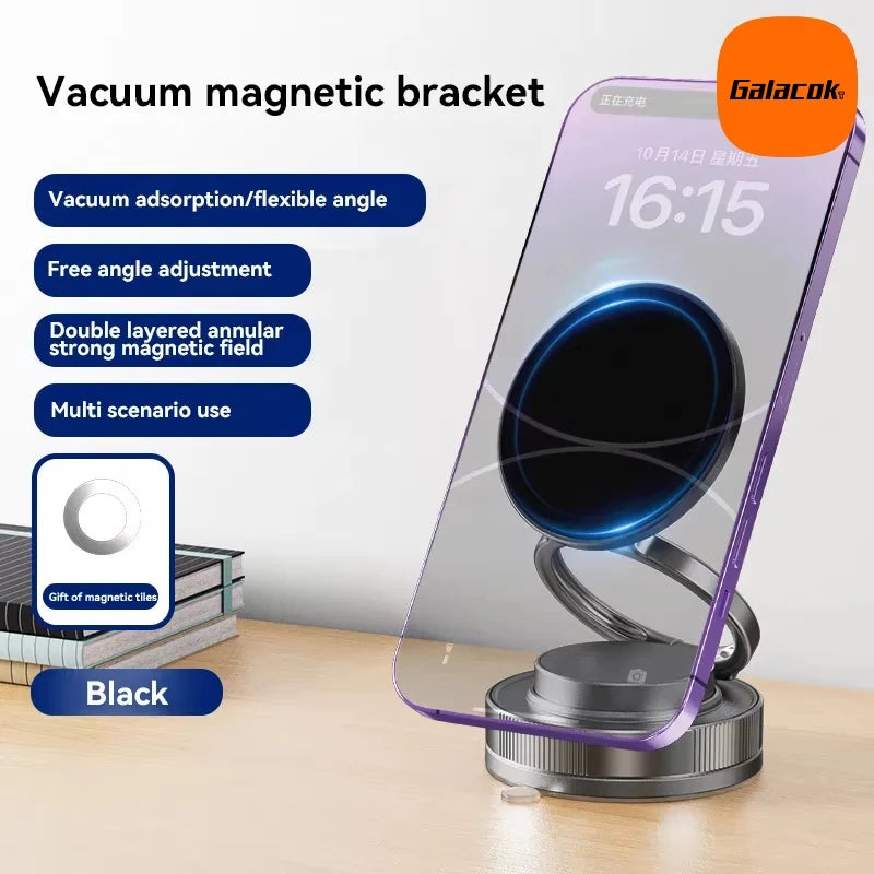 Upgraded 360° Vacuum Magnetic Car Phone Holder Ultra Strong Suction Magnetic Force Foldable Retractable Mount for Car/Dashboard
