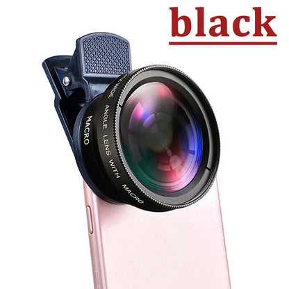 Universal Clip 2-in-1 Lens 37mm Professional 0.45X Super Wide-Angle & Macro HD for iPhone & Android Mobile Phones