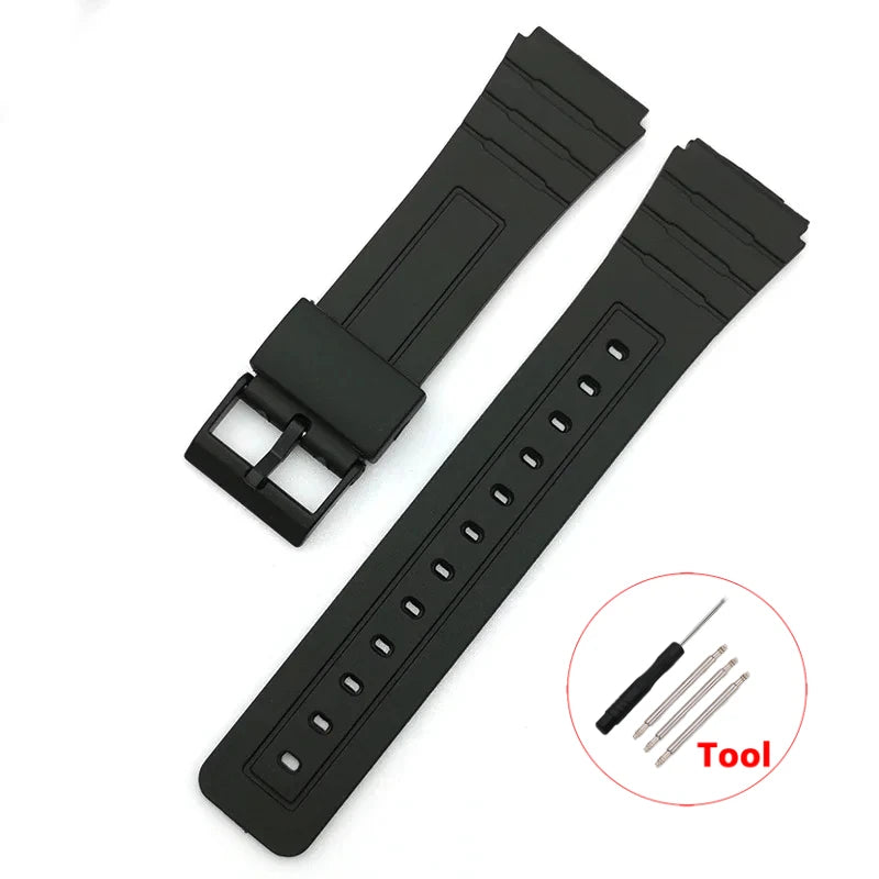 12/14/16/18/20/22mm Silicone Rubber Strap for Casio W800H A158/168 AE1200/1300 Watchband for SGW400 F91W F84 F105/108 Bracelet