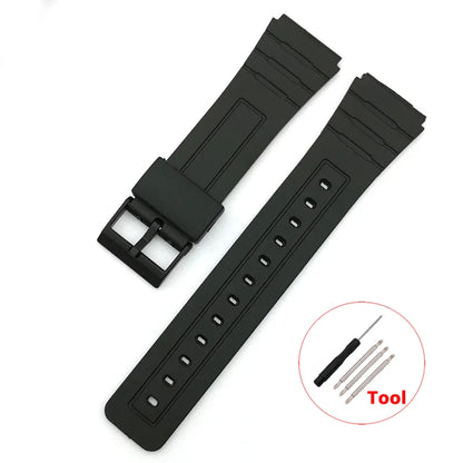 12/14/16/18/20/22mm Silicone Rubber Strap for Casio W800H A158/168 AE1200/1300 Watchband for SGW400 F91W F84 F105/108 Bracelet