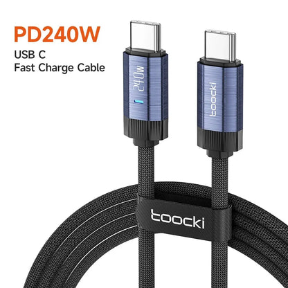 Toocki 240W USB C to USB Type C Cable 48V 5A PD3.1 Super Fast Charging for iPhone 15 ProMax Samsung S23 MacBook Hauwei Xiaomi