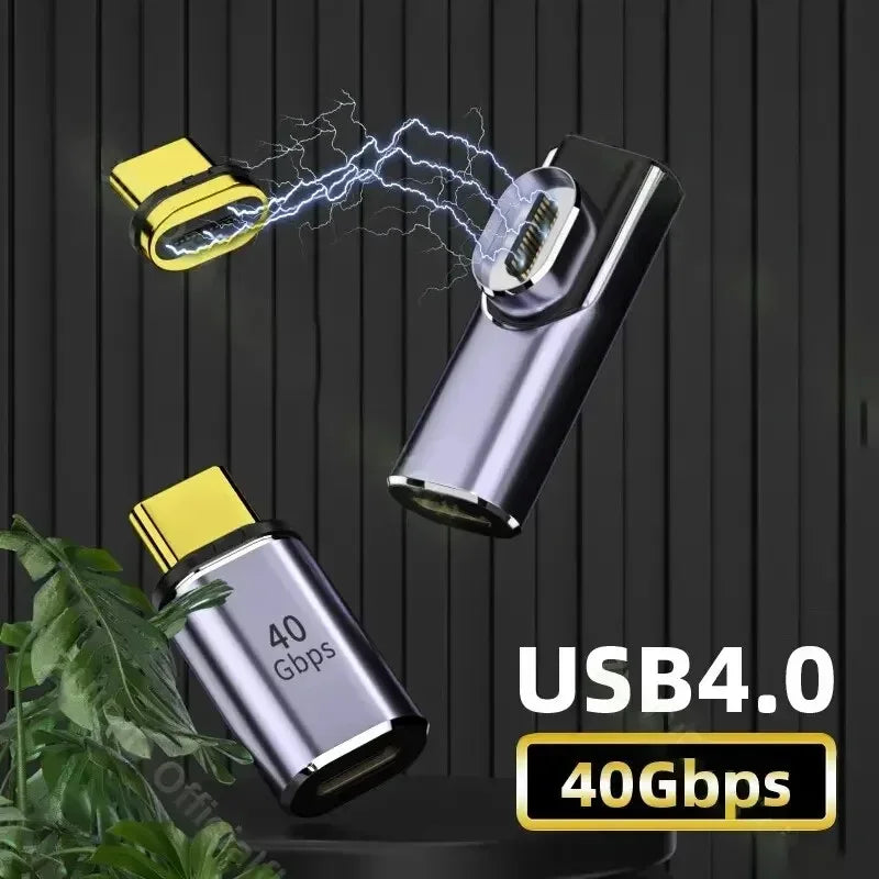 USB4.0 Magnetic Adapter USB C To Type C 40Gbps 140W 100W Fast Charging Magnet Converter