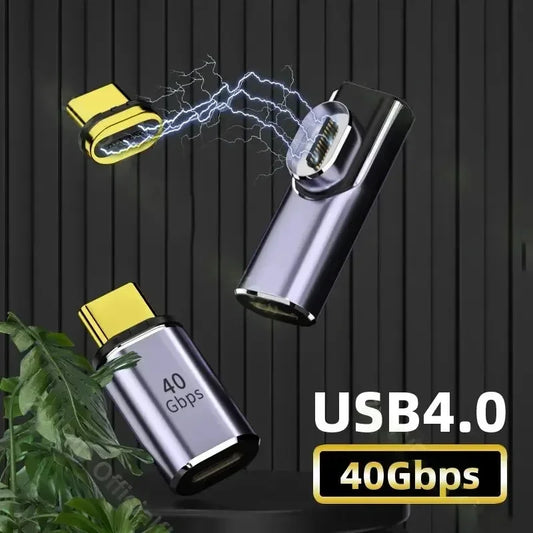 USB4.0 Magnetic Adapter USB C To Type C 40Gbps 140W 100W Fast Charging Magnet Converter