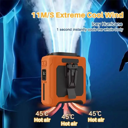 Summer Fan, Portable Waist Clip Fan, 10000mAh Cool Clip Fan, with LED Light and Power Bank Function,  for Outdoor Play and Work