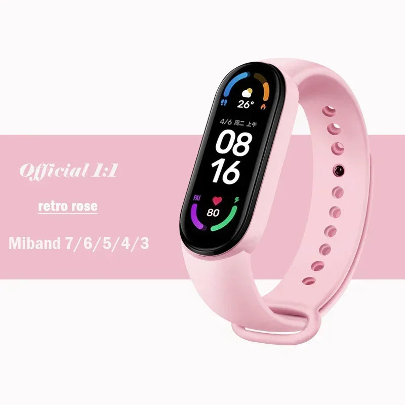 Watch Strap For Xiaomi Mi Band 7 6 5 4 3 Wristband Silicone Bracelet Wrist Straps MiBand 3/4 band5 band6 Smartwatch Accessories