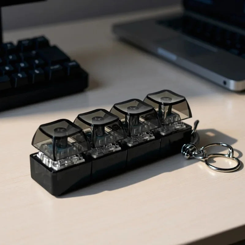 Keychain LED lights for relieving stress and anxiety, keychain keyboard toys, portable office desk accessories, office gifts