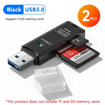 2-in-1 USB3.0/2.0 Card Reader USB3.0 To SD TF Memory Card Reader USB Flash Drive Cardreader Adapter For PC Laptops Accessories