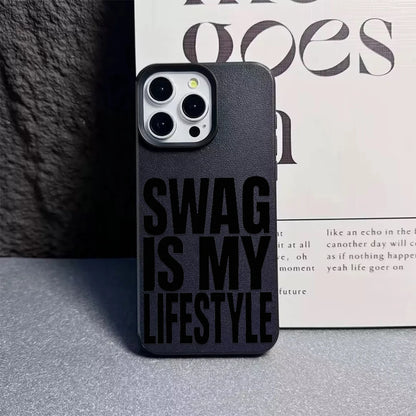 Swag Lifstyle Case For IPhone 17 16 15 14 13 12 11 Pro Max Silicone Leather Cover Iphone 13 15 16 17 Air Pro Max TPU Cover