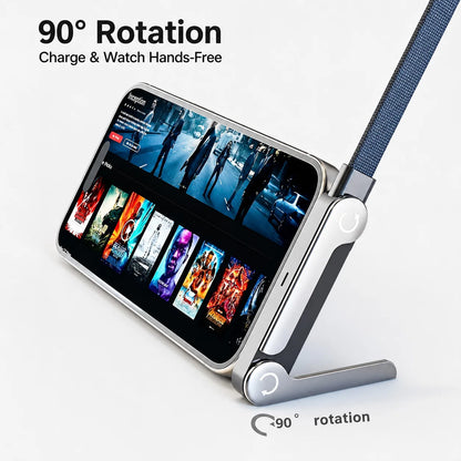 USB C to USB C Cable 240W Fast Charging Right Angle Type C Cable with Foldable Stand 1M 1.5M for iPhone 17 16 Samsung S25 S24