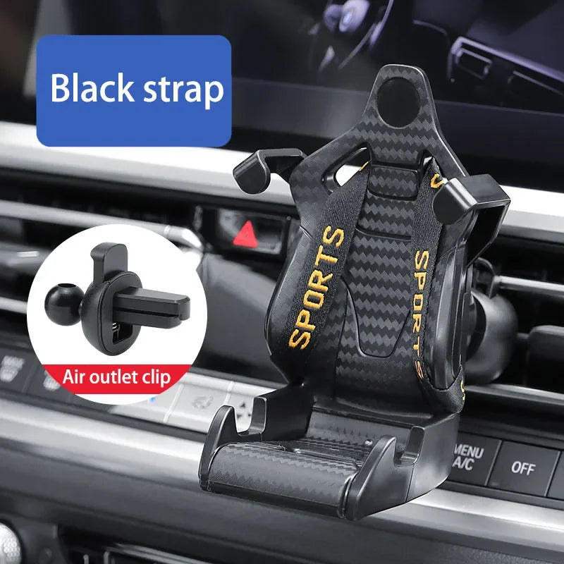 Racing seat design car phone holder Mount stand suction cup smartphone mobile cell support in car bracket for iphonesamsung mi