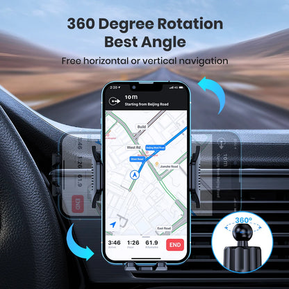 TOPK Car Phone Holder Mount Air Vent Upgrade Auto-Locking Hook Clip Universal for iPhone 16 15 14 13 Pro Max Samsung S25 Ultra