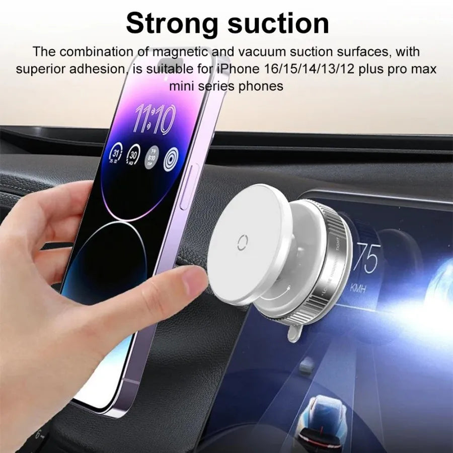 Car Phone Holder, Magsafe Magnetic Vacuum Intelligent Car Mount 360° Rotation Magnetic Vacuum Adsorption Suction Cup Bracket Car