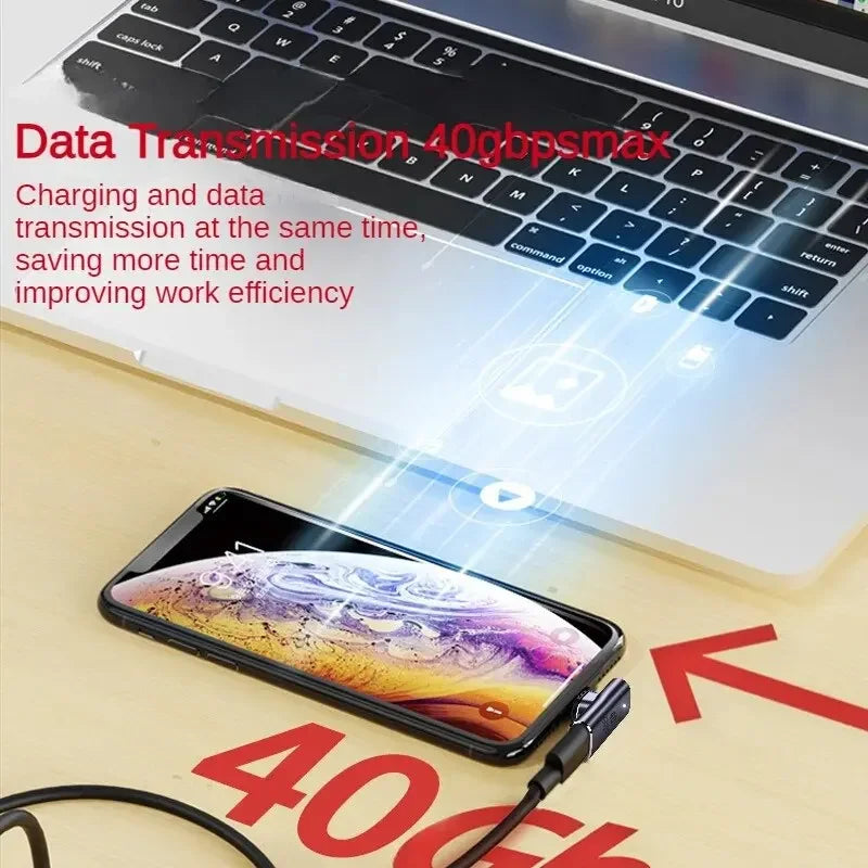 USB4.0 Magnetic Adapter USB C To Type C 40Gbps 140W 100W Fast Charging Magnet Converter