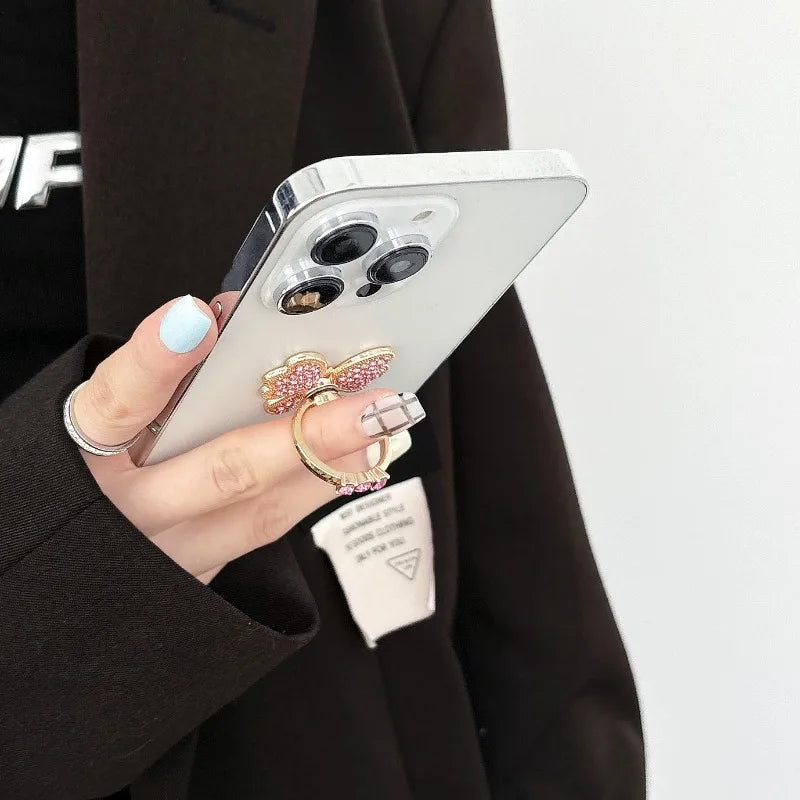New Diamond Butterfly Finger Ring Mobile Phone Holder 360 Rotating Universal Desktop Bracket Phone Accessories