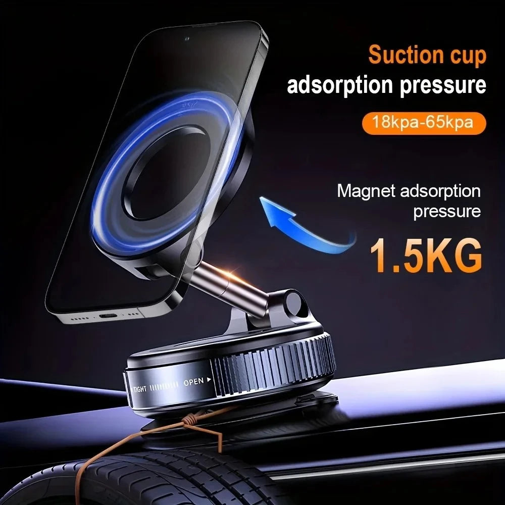 Strong Magnetic Car Phone Holder Foldable Design 360° Adjustable Vacuum Mount for Car/Desk/Bathroom/Universal Car Phone Holder