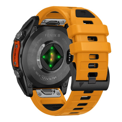 QuickFit 22mm 26mm Fenix8 Watch Band For Garmin Fenix E 8 47mm 51mm 7 7X 6 6X/Epix Pro/Enduro 3 Two-Tone Silicone Strap Bracelet