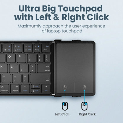 Wireless Folding Keyboard with Touchpad Rechargeable Foldable Bluetooth Keyboard for Tablet Ipad iPhone
