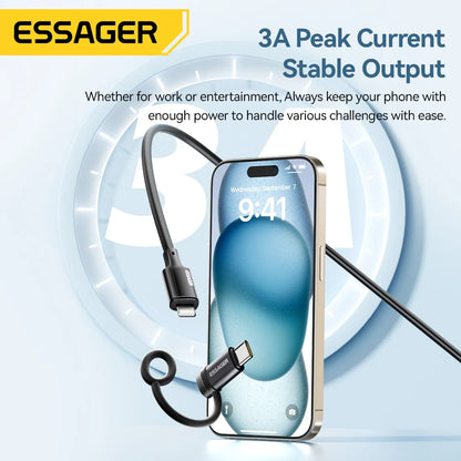 Essager Lighting To Type C Adapter 3A Fast Charging IOS Female to Type-C Male Connector For IPhone 15 14 13 Pro IPad Converter