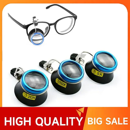 5X 10X 20X  Magnifying Glass Clip on Magnifier Watchmaker Jewelry Watch Repair Tools Magnifying glass kit Service tool