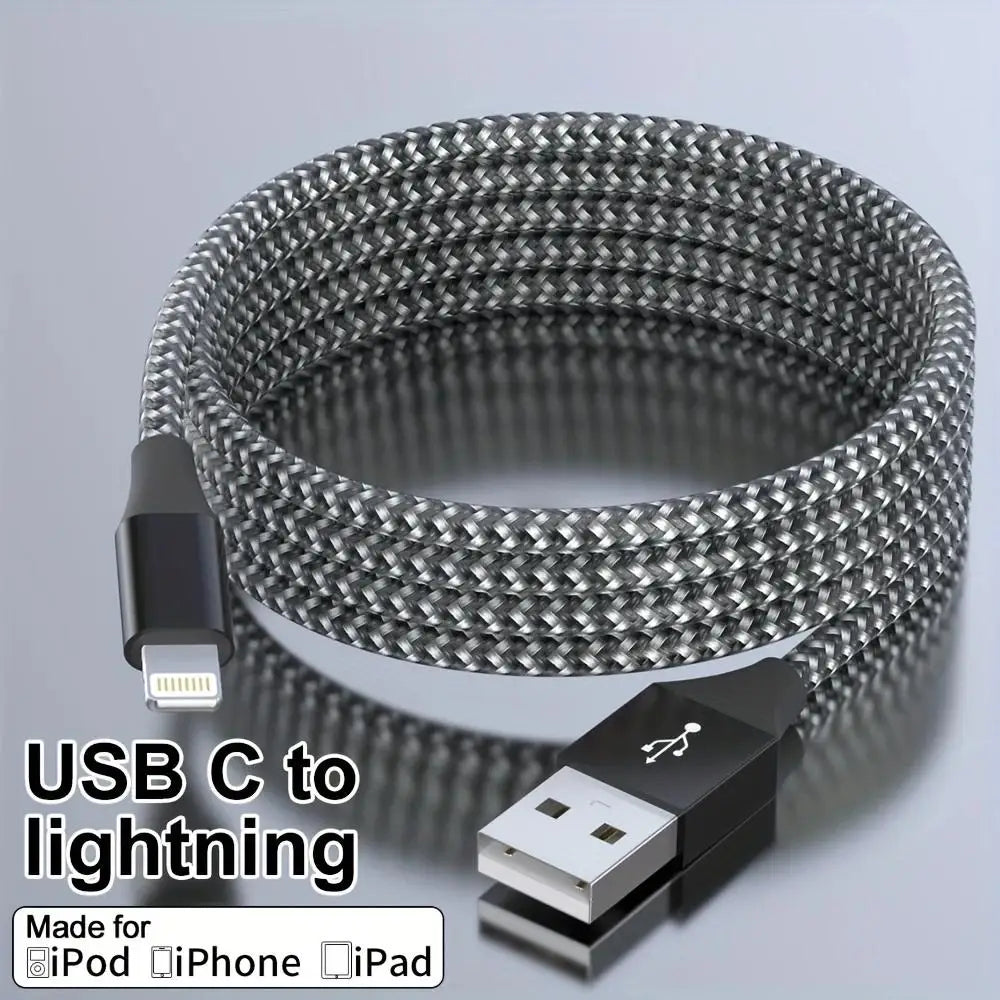 LAIHONEN Nylon Braided Lightning Cable, 3.3/6.6/10FT, 4 Colors Optional, Fast Charging Data Cord for iPhone 14 13 12 11 XS XR X