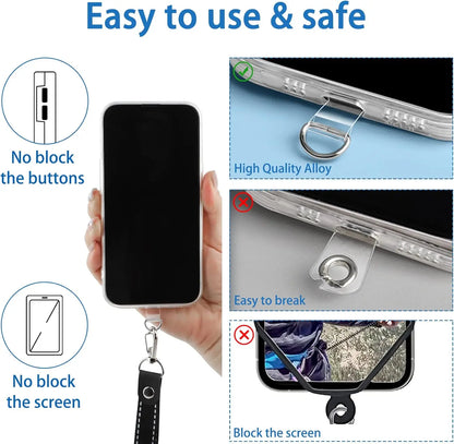 10/5/1Pcs Universal Tpu Mobile Phone Anti-lost Xyun Lanyard Card Gasket Nylon Detachable Phone Hanging Cord Strap Patch Tether