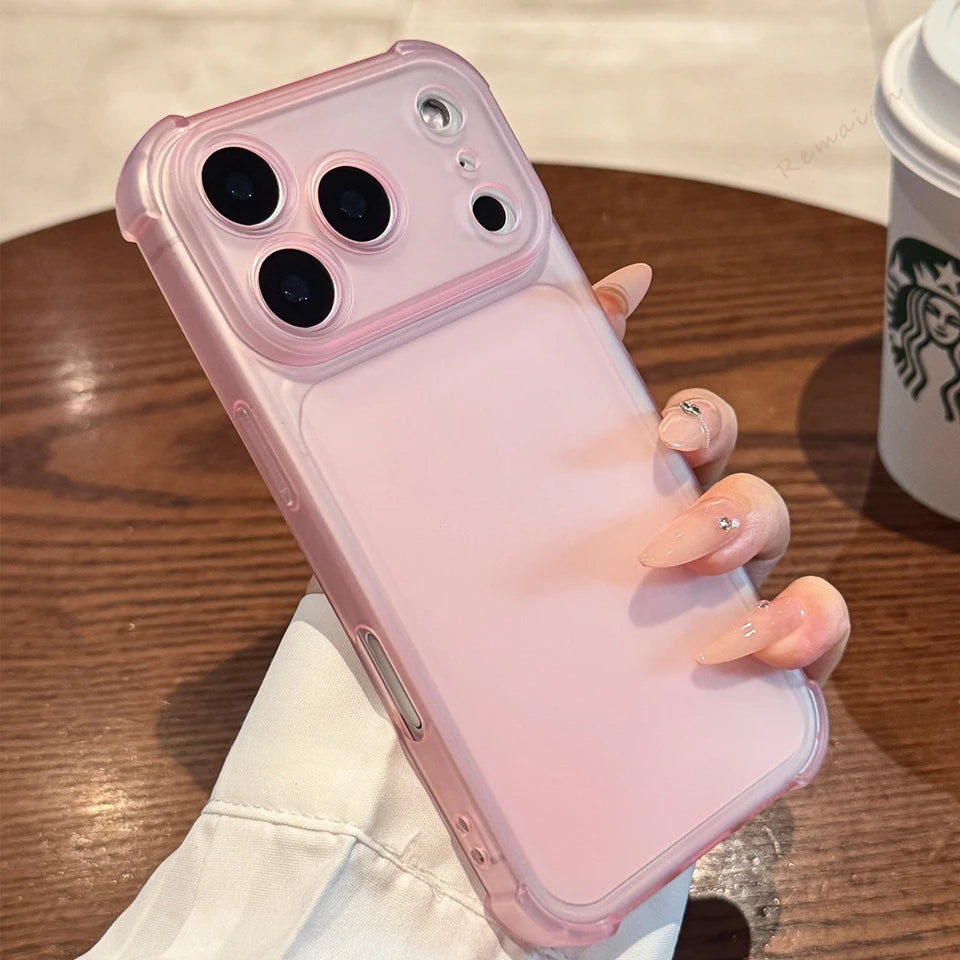 Cute Matte Clear Phone Case for iPhone 17 Air 16E 14 15 16 11 12 13 Pro Max Plus X XS MAX XR Shockproof Protector Cover