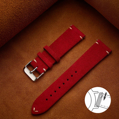 Wristband 20mm 22mm 4mm 16mm 18mm Quick Release Soft Suede Strap Brown Watch Bands Calfskin Bracelet Women&Men Accessories