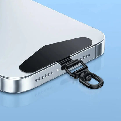 1-4Pcs New Upgrated 360 Rotatable Stainless Steel Phone Tether Metal Patch Gasket PLR Cellphone Lanyard Safety Connecter Piece