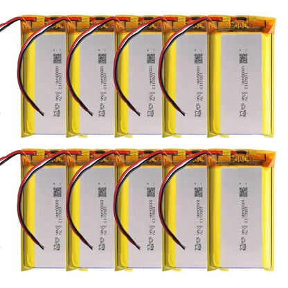 3.7V 10000mAh 1260110 Li-polymer Battery Lithium Polymer Rechargeable Batteries for Toy Power Bank GPS Laptop Camping Lights Diy