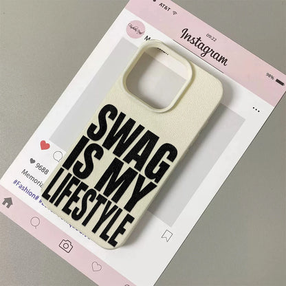 Swag Lifstyle Case For IPhone 17 16 15 14 13 12 11 Pro Max Silicone Leather Cover Iphone 13 15 16 17 Air Pro Max TPU Cover