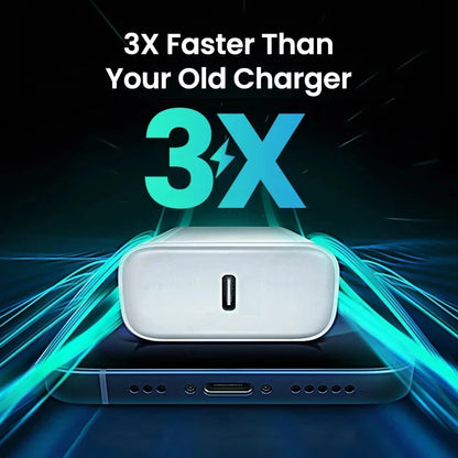 30W Type C PD Cable Fast Charger For iPhone 16 15 14 13 12 11 17 Pro Max Air iPad Travel Adapter USB C Phone Charger Accessories