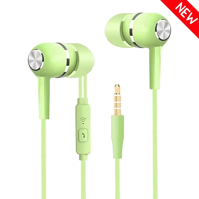 3.5mm Wired Earphone In Ear Headset HIFI Heavy Bass Earbuds Monitor Sports Headset Stereo Music Gaming Headphone With Microphone