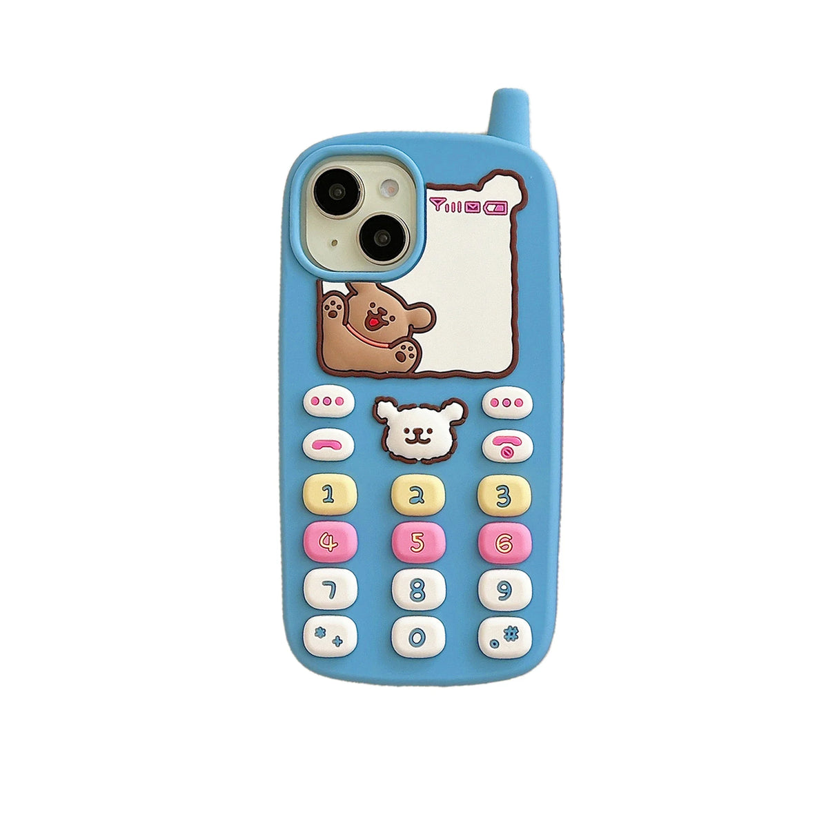 3D Cartoon Cute Bear Antenna Mobile Phone Case