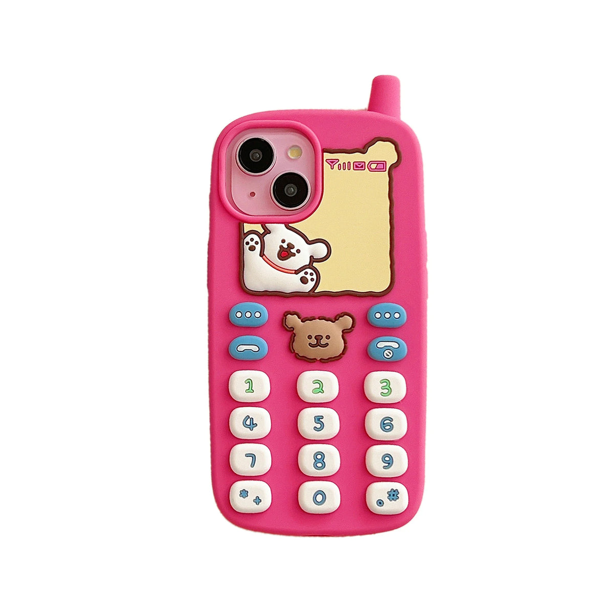 3D Cartoon Cute Bear Antenna Mobile Phone Case