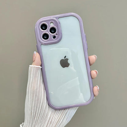 Candy Color Phone Case for iPhone 14 11 12 13 Pro Max X XR XS 7 8 SE Clear Shockproof Silicone Transparent Protection Back Cover