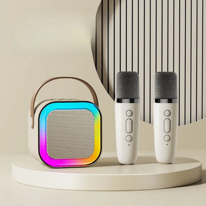 HOMEFISH K12 Karaoke Machine Portable 5.3 PA Speaker System with 1-2 Wireless Microphones Home Family Singing Children's Gifts