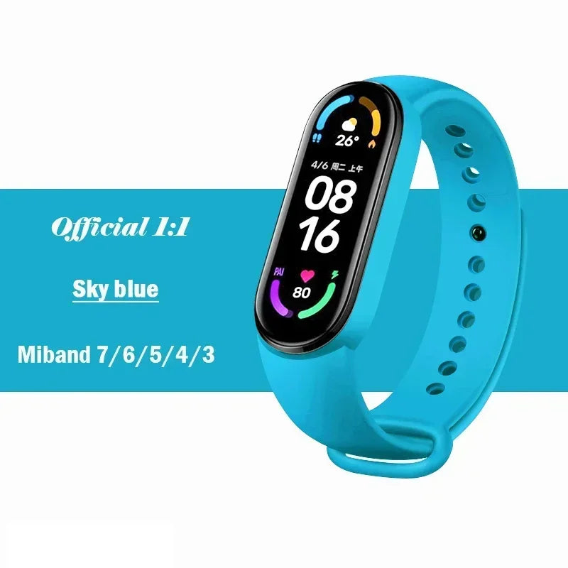 Watch Strap For Xiaomi Mi Band 7 6 5 4 3 Wristband Silicone Bracelet Wrist Straps MiBand 3/4 band5 band6 Smartwatch Accessories