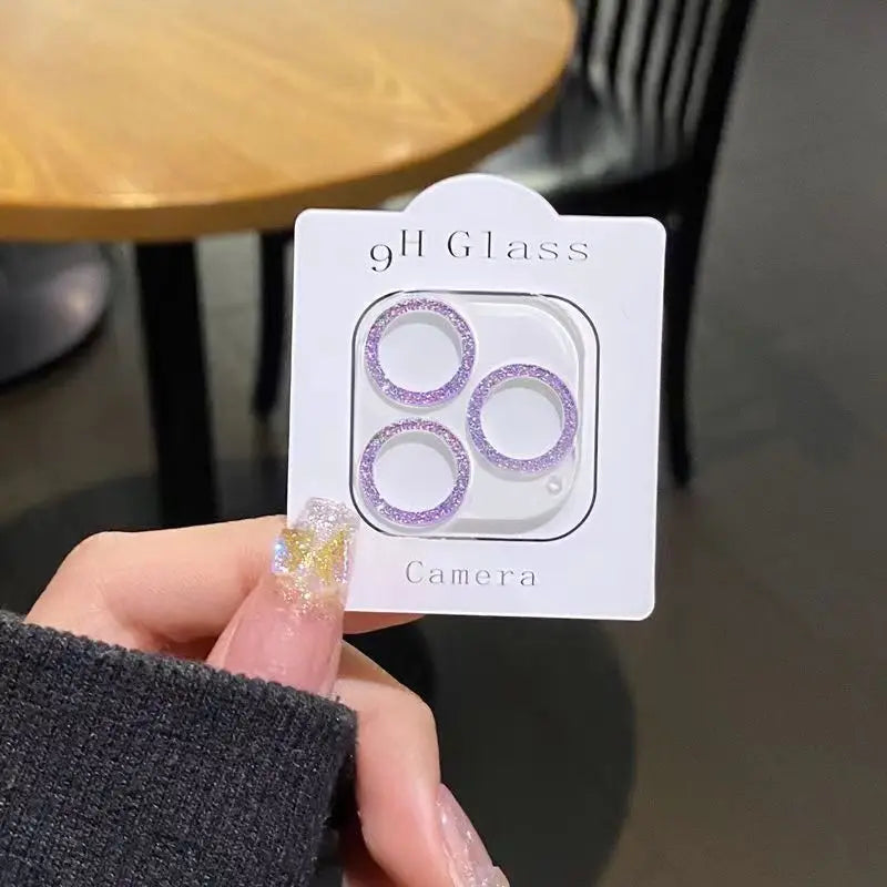 2PCS Bling Glitter Diamond Camera Lens Protector For Apple Iphone 16 15 13 12 Pro Max Sreen Zia Protectors Film For iPhone14plus