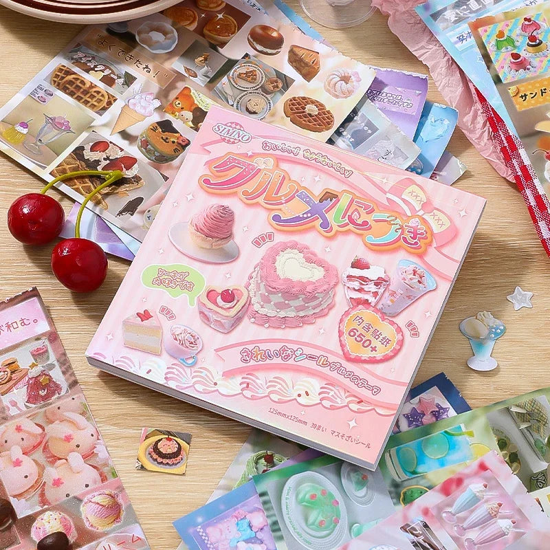 30Pcs/bag Photo Frame Envelope Phone Case Stickers Scrapbooking Journal Stickers Food Sticker Book DIY Handbook Scrapbook